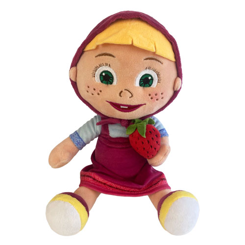 (Mis 3+) MASHA E ORSO (Masha con Fragola) Peluche seduto 25cm…x48